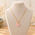 Collier - Croix rose clair