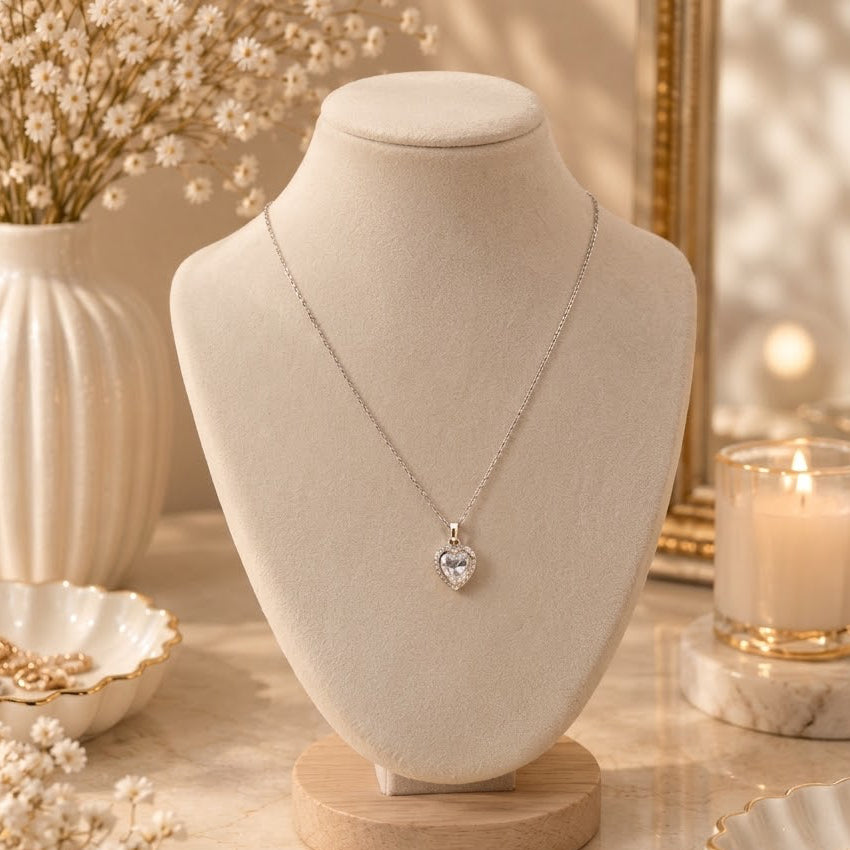 Collier - Coeur Argent