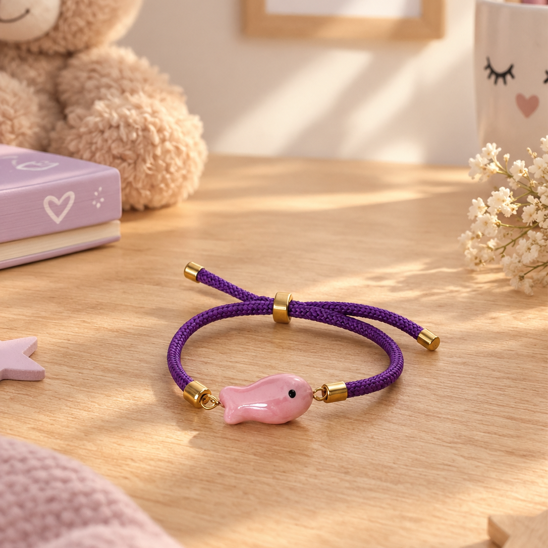 Shamballa - Poisson rose/violet