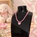 Collier de Fille - Papillon Rose