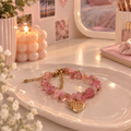 Bracelet de Grande - Rose a coeur quadrillé
