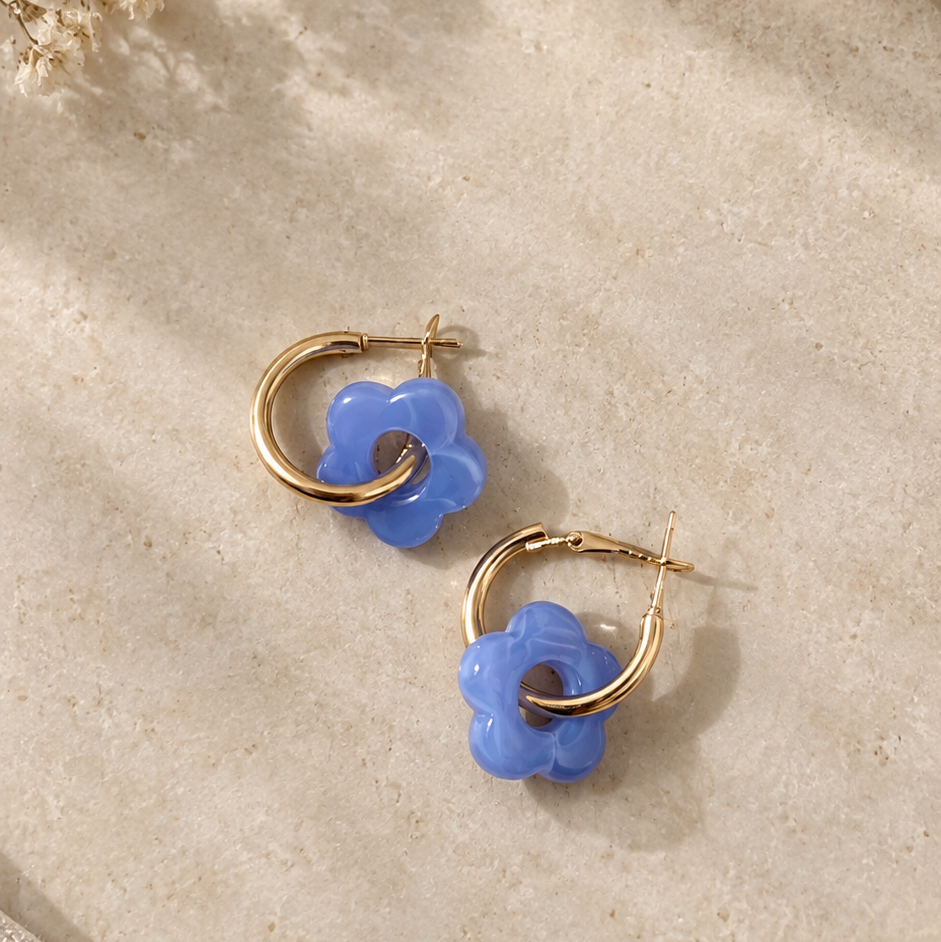 Boucle d'oreille - bleu/violet Lila
