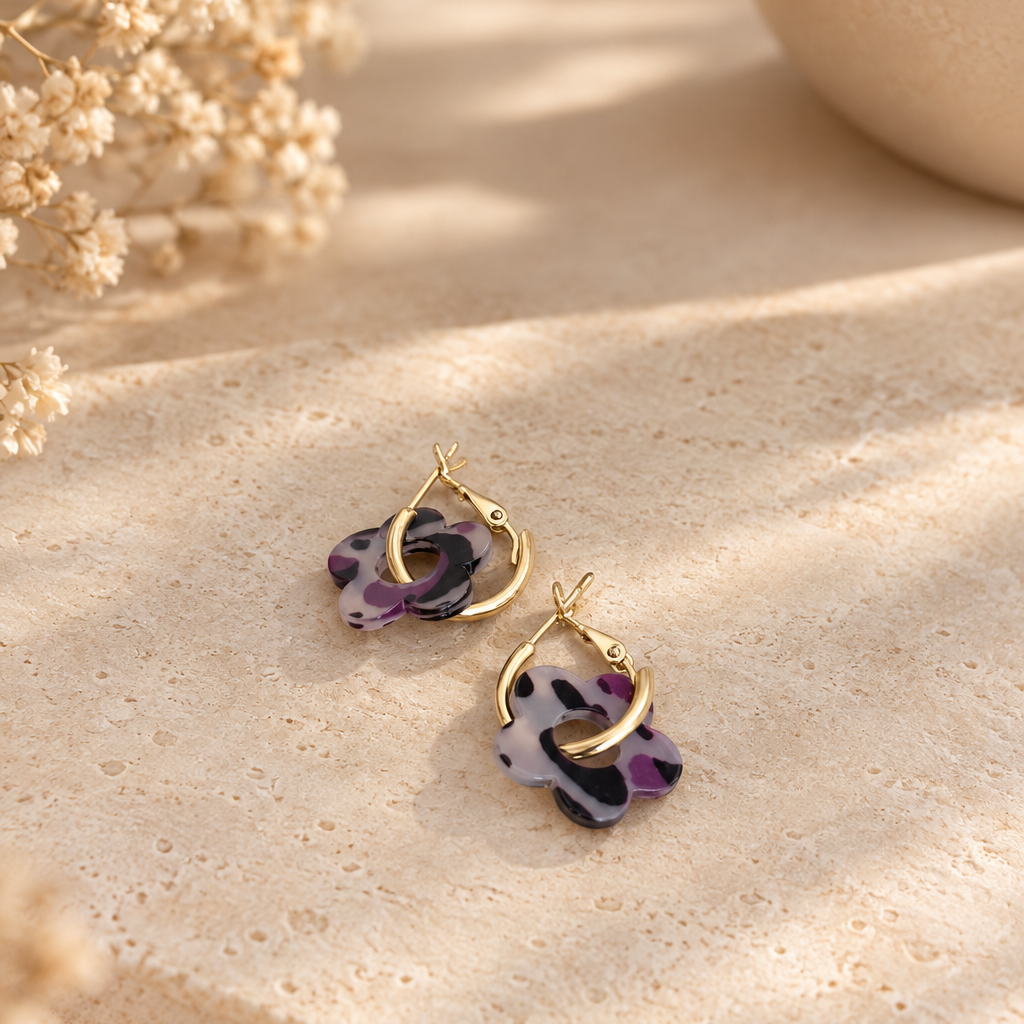 Boucle D'oreille - Fleur de Prune