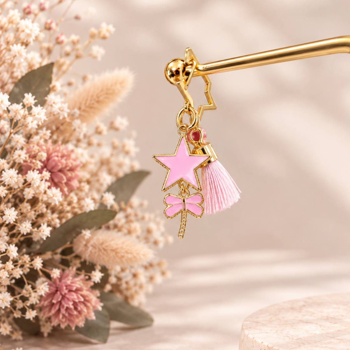 Bijoux de sac - Libellule Rose