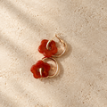 Boucle d'oreille - fleur orangée
